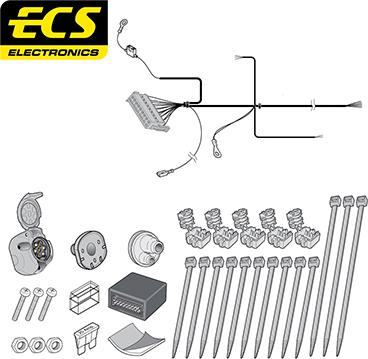 ECS BW016B1U - Elektrokomplekts, Piekabes aprīkojums autodraugiem.lv