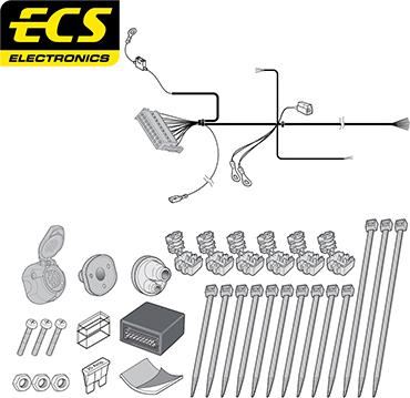 ECS BW016D1U - Elektrokomplekts, Piekabes aprīkojums autodraugiem.lv