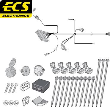 ECS BW017D1U - Elektrokomplekts, Piekabes aprīkojums autodraugiem.lv