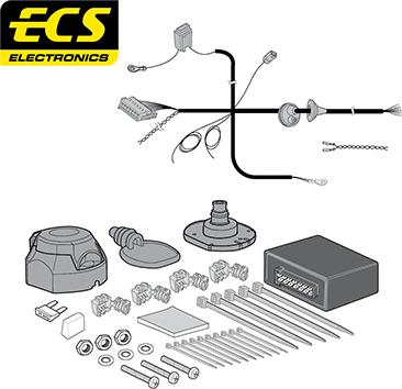 ECS BW02807U - Elektrokomplekts, Piekabes aprīkojums autodraugiem.lv
