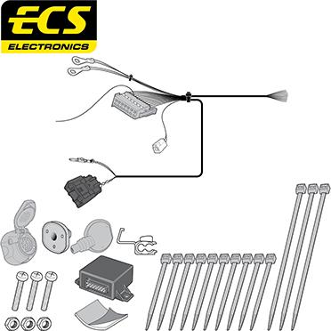 ECS CT052D1U - Elektrokomplekts, Piekabes aprīkojums autodraugiem.lv