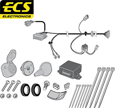 ECS FR051D1U - Elektrokomplekts, Piekabes aprīkojums autodraugiem.lv