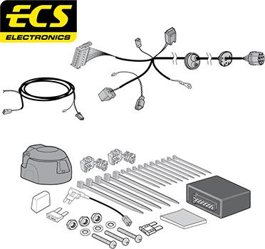 ECS FR10607U - Elektrokomplekts, Piekabes aprīkojums autodraugiem.lv