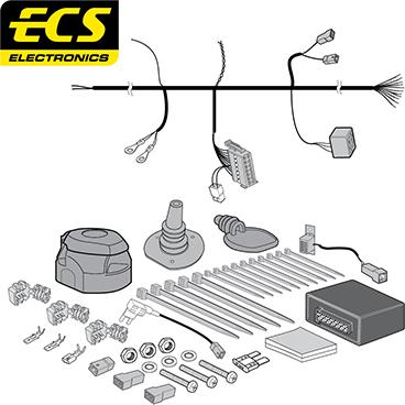 ECS HY12313U - Elektrokomplekts, Piekabes aprīkojums autodraugiem.lv