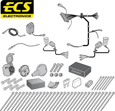 ECS KI091BHU - Elektrokomplekts, Piekabes aprīkojums autodraugiem.lv