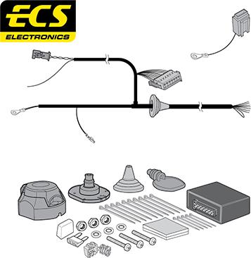 ECS MB09507U - Elektrokomplekts, Piekabes aprīkojums autodraugiem.lv