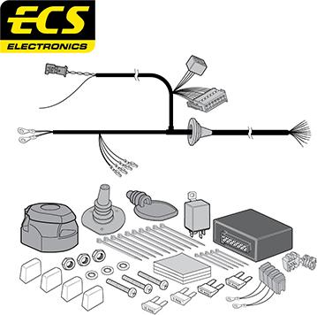 ECS MB09513U - Elektrokomplekts, Piekabes aprīkojums autodraugiem.lv