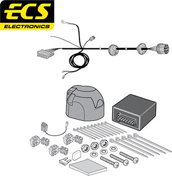 ECS MB09707U - Elektrokomplekts, Piekabes aprīkojums autodraugiem.lv