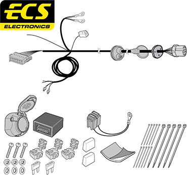 ECS MB09713U - Elektrokomplekts, Piekabes aprīkojums autodraugiem.lv