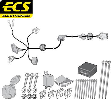 ECS MB08313U - Elektrokomplekts, Piekabes aprīkojums autodraugiem.lv