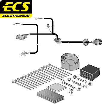 ECS MB08707U - Elektrokomplekts, Piekabes aprīkojums autodraugiem.lv