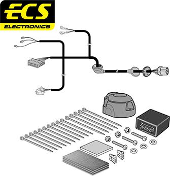 ECS MB08713U - Elektrokomplekts, Piekabes aprīkojums autodraugiem.lv