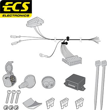 ECS MB076B1U - Elektrokomplekts, Piekabes aprīkojums autodraugiem.lv