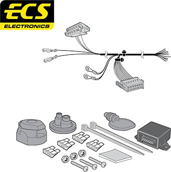 ECS MB076D1U - Elektrokomplekts, Piekabes aprīkojums autodraugiem.lv