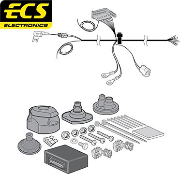 ECS OP052D1U - Elektrokomplekts, Piekabes aprīkojums autodraugiem.lv