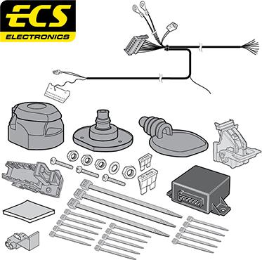 ECS PE064D1U - Elektrokomplekts, Piekabes aprīkojums autodraugiem.lv