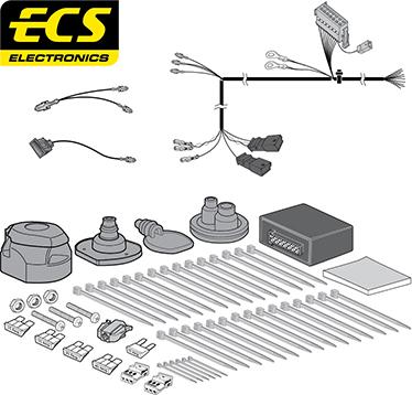 ECS SK018D1U - Elektrokomplekts, Piekabes aprīkojums autodraugiem.lv