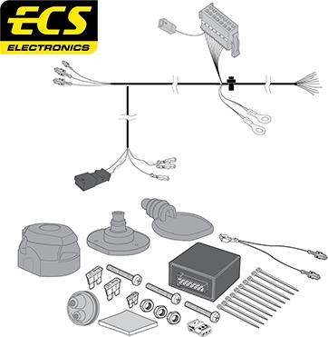 ECS SK017D1U - Elektrokomplekts, Piekabes aprīkojums autodraugiem.lv