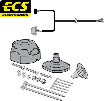 ECS VW16507U - Elektrokomplekts, Piekabes aprīkojums autodraugiem.lv