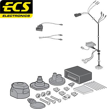 ECS VW104D1U - Elektrokomplekts, Piekabes aprīkojums autodraugiem.lv