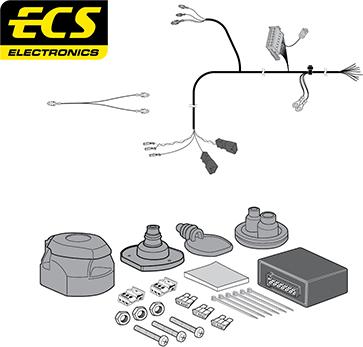 ECS VW101D1U - Elektrokomplekts, Piekabes aprīkojums autodraugiem.lv