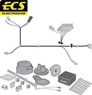 ECS VW127B1U - Elektrokomplekts, Piekabes aprīkojums autodraugiem.lv