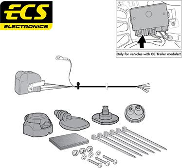 ECS VW26807MU - Elektrokomplekts, Piekabes aprīkojums autodraugiem.lv