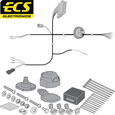 ECS VW20407MU - Elektrokomplekts, Piekabes aprīkojums autodraugiem.lv