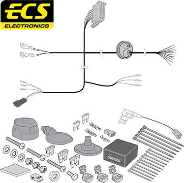 ECS VW20413MU - Elektrokomplekts, Piekabes aprīkojums autodraugiem.lv