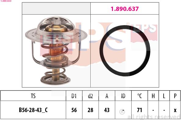 EPS 1.880.650 - Termostats, Dzesēšanas šķidrums autodraugiem.lv