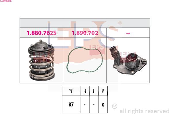 EPS 1.880.827K - Termostats, Dzesēšanas šķidrums autodraugiem.lv