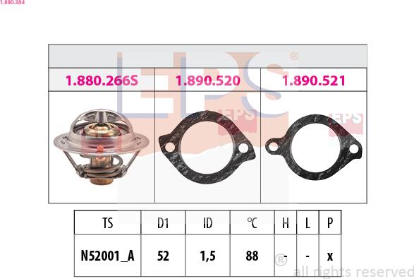 EPS 1.880.384 - Termostats, Dzesēšanas šķidrums autodraugiem.lv
