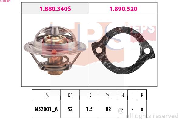 EPS 1.880.331 - Termostats, Dzesēšanas šķidrums autodraugiem.lv