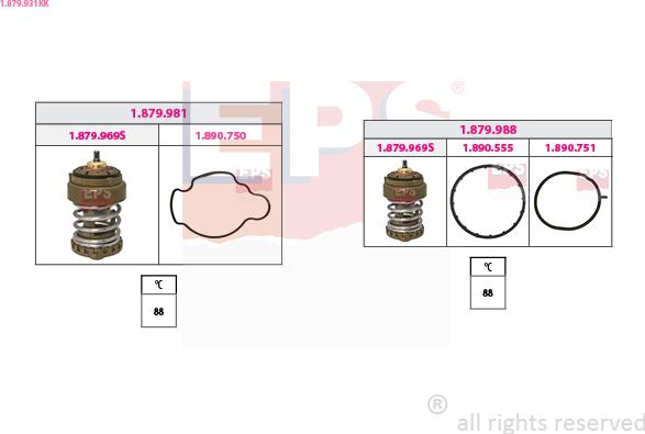 EPS 1.879.931KK - Termostats, Dzesēšanas šķidrums autodraugiem.lv