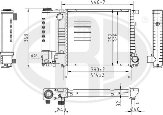 ERA 673410 - Radiators, Motora dzesēšanas sistēma autodraugiem.lv