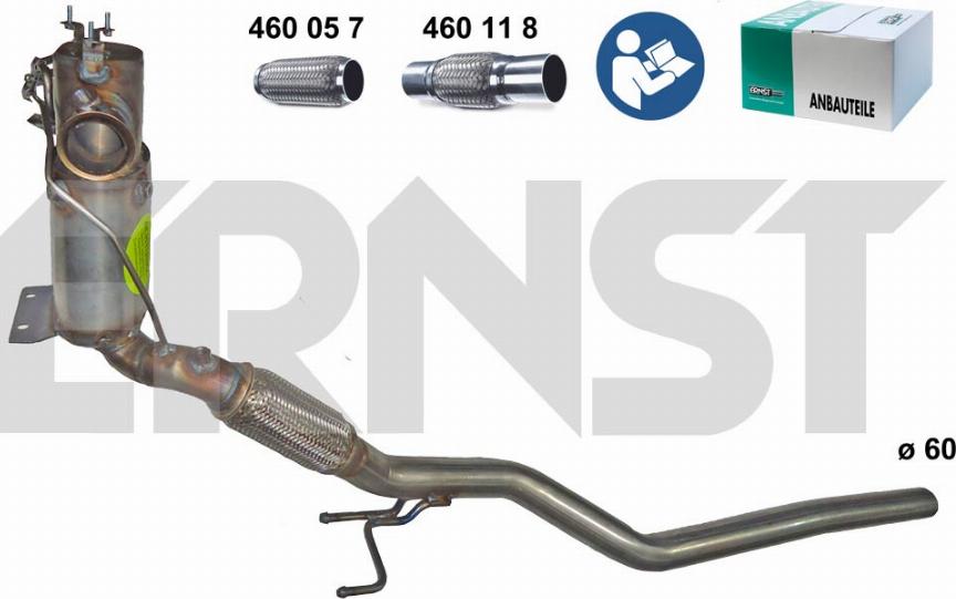 ERNST 910910 - Nosēdumu / Daļiņu filtrs, Izplūdes gāzu sistēma autodraugiem.lv