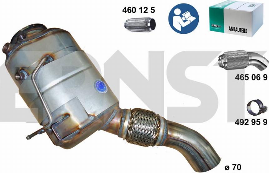 ERNST 910668 - Nosēdumu / Daļiņu filtrs, Izplūdes gāzu sistēma autodraugiem.lv