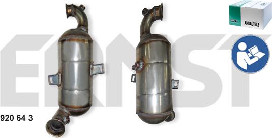 ERNST 920643 - Nosēdumu / Daļiņu filtrs, Izplūdes gāzu sistēma autodraugiem.lv