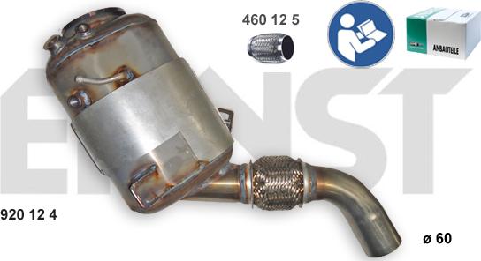 ERNST 920124 - Nosēdumu / Daļiņu filtrs, Izplūdes gāzu sistēma autodraugiem.lv
