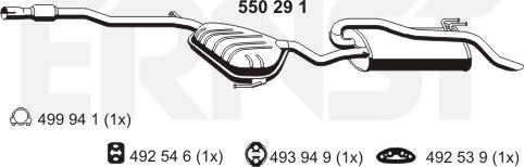 ERNST 550291 - Izplūdes gāzu trokšņa slāpētājs (pēdējais) autodraugiem.lv