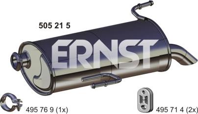 ERNST 505215 - Izplūdes gāzu trokšņa slāpētājs (pēdējais) autodraugiem.lv