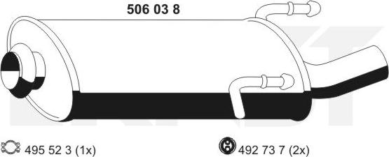 ERNST 506038 - Izplūdes gāzu trokšņa slāpētājs (pēdējais) autodraugiem.lv