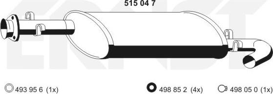 ERNST 515047 - Vidējais izpl. gāzu trokšņa slāpētājs autodraugiem.lv