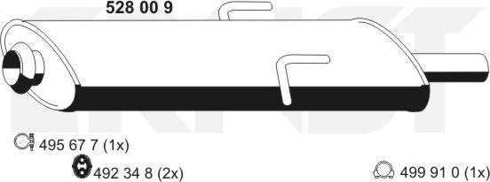ERNST 528009 - Vidējais izpl. gāzu trokšņa slāpētājs autodraugiem.lv