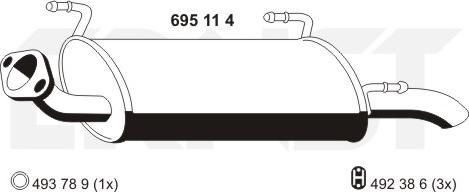 ERNST 695114 - Izplūdes gāzu trokšņa slāpētājs (pēdējais) autodraugiem.lv