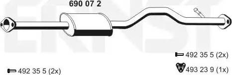 ERNST 690072 - Vidējais izpl. gāzu trokšņa slāpētājs autodraugiem.lv