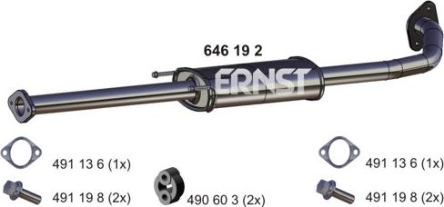 ERNST 646192 - Vidējais izpl. gāzu trokšņa slāpētājs autodraugiem.lv