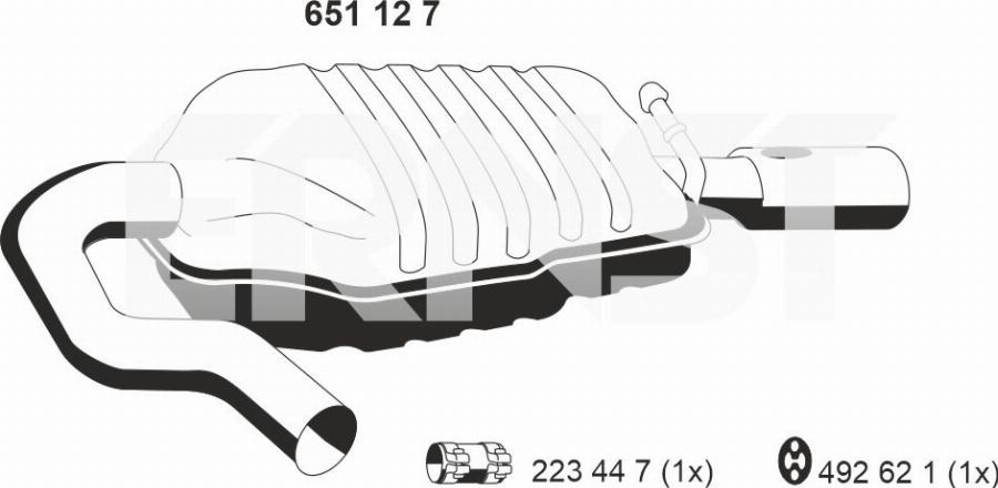 ERNST 651127 - Izplūdes gāzu trokšņa slāpētājs (pēdējais) autodraugiem.lv