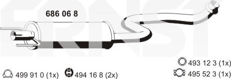 ERNST 686068 - Vidējais izpl. gāzu trokšņa slāpētājs autodraugiem.lv