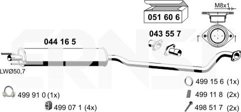 ERNST 044165 - Vidējais izpl. gāzu trokšņa slāpētājs autodraugiem.lv